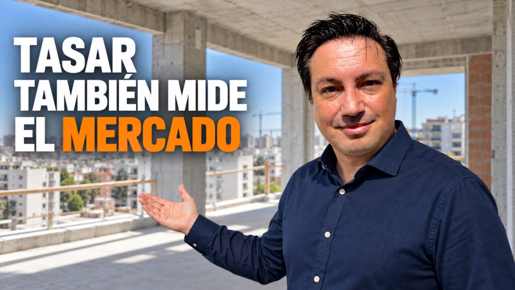 Manuel Pizarro en una vivienda de obra nueva en construcción, analizando cómo las tasaciones reflejan la actividad del mercado residencial