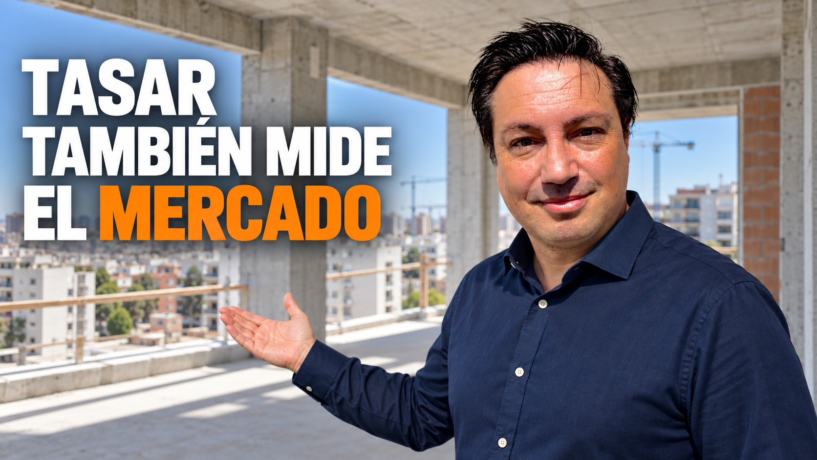 Manuel Pizarro en una vivienda de obra nueva en construcción, analizando cómo las tasaciones reflejan la actividad del mercado residencial